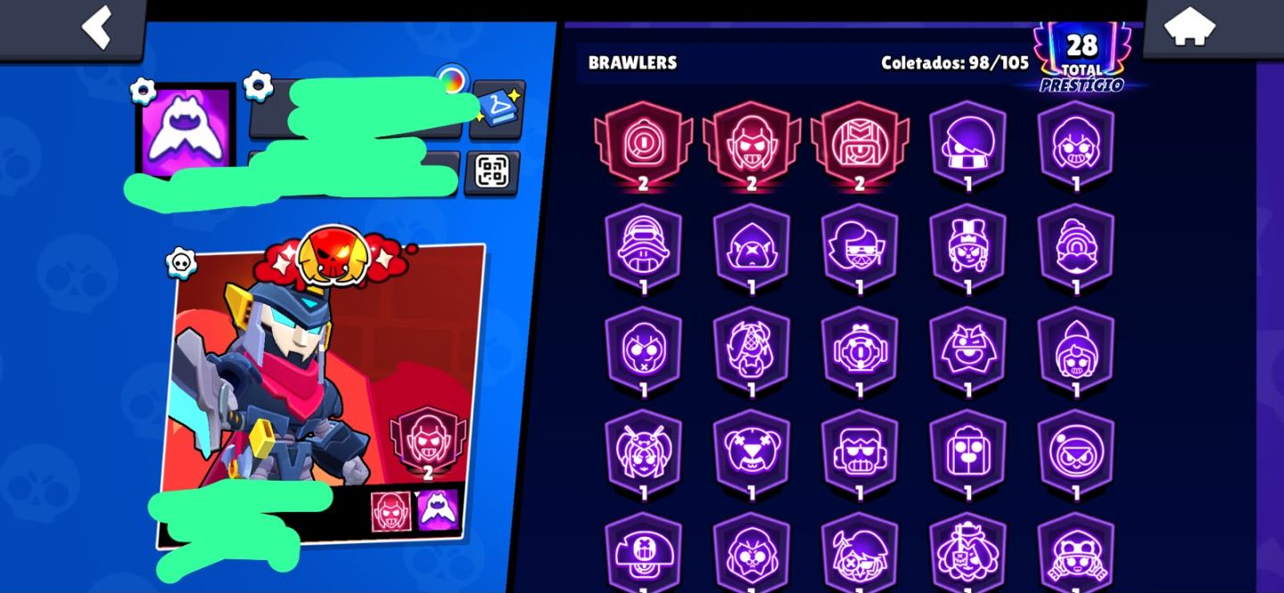 Conta boa de Brawl star várias skin