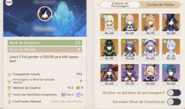 Conta de genshin impact Ar55 | Odette, lauma, nefer, clorinde, escofier e 3 ass