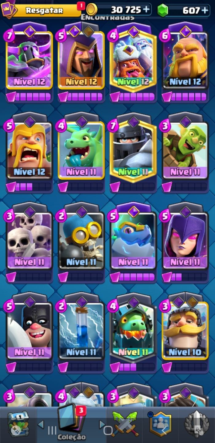CONTA CLASH ROYALE | 6319 TROFÉUS | 607 GEMAS | CARTAS LVL 12 | LENDÁRIAS