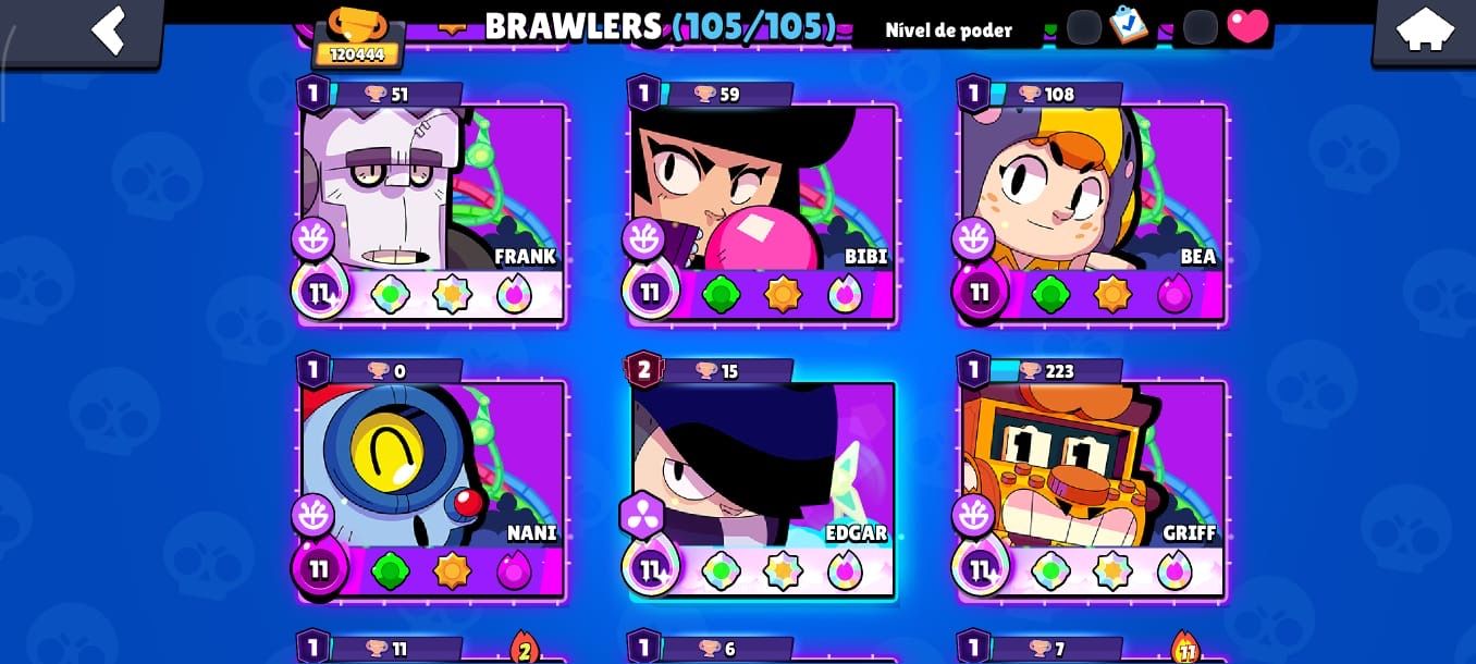 Conta Brawl Stars com TUDO DO JOGO, todos os brawlers upados, última fama.