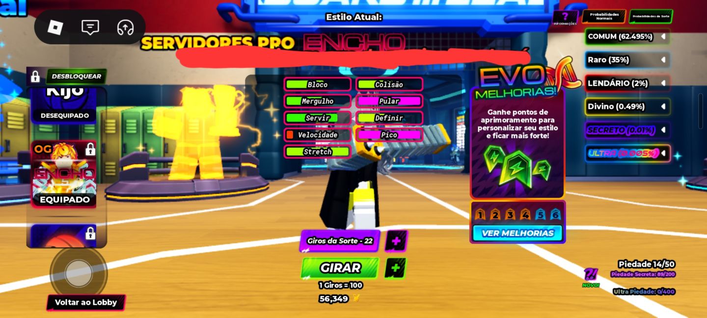 Contas de volleyball legends ultras/secretos