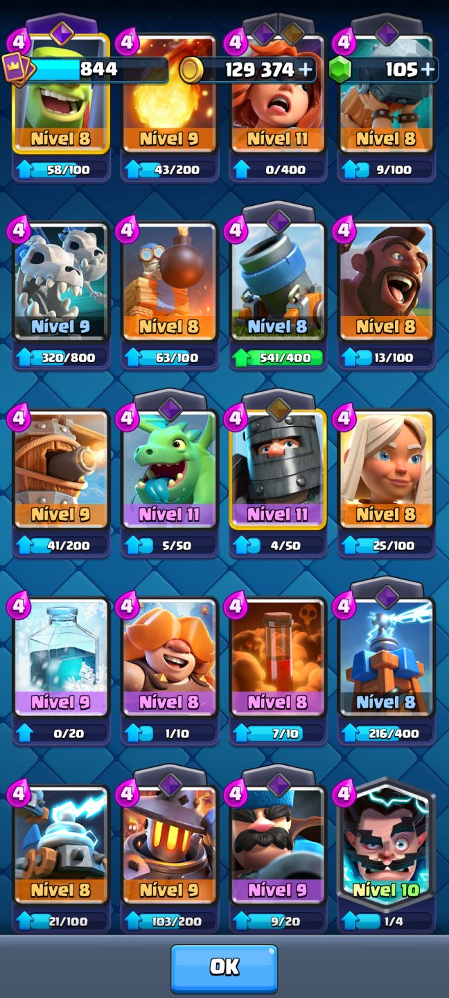 CONTA CLASH ROYALE QUASE FULL