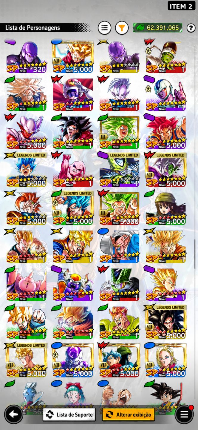 Contas Dragon Ball Legends com Ultras, LEGENDS, LFs... (Android E IOS)