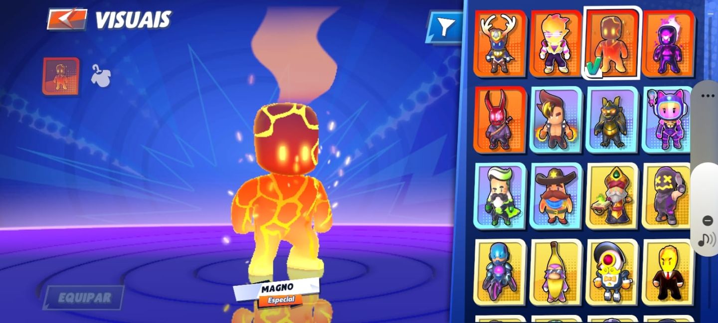 Conta stumble guys, 11020 trofeus 120 coroas,5 skins especiais,5skins mitica.