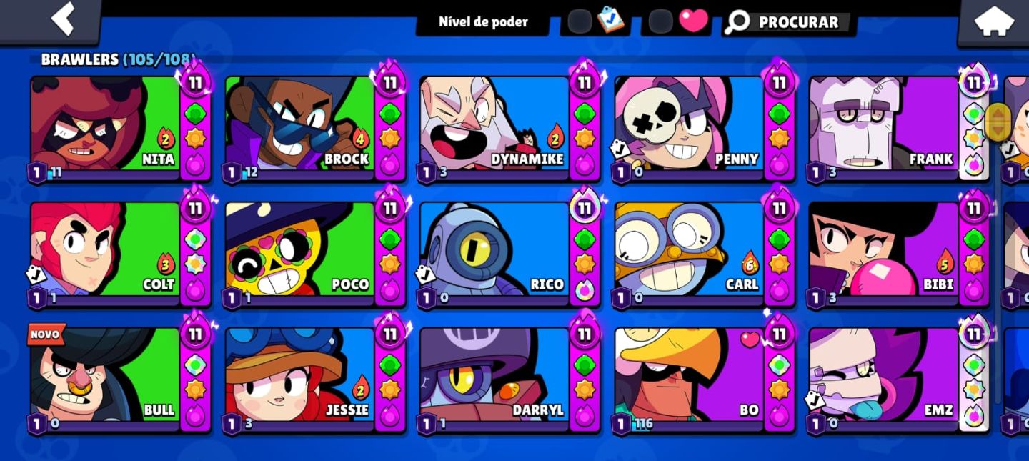 CONTA BRAWLSTARS 59K DE TROFEUS, 105 BRAWLERS + CLASH ROYALE