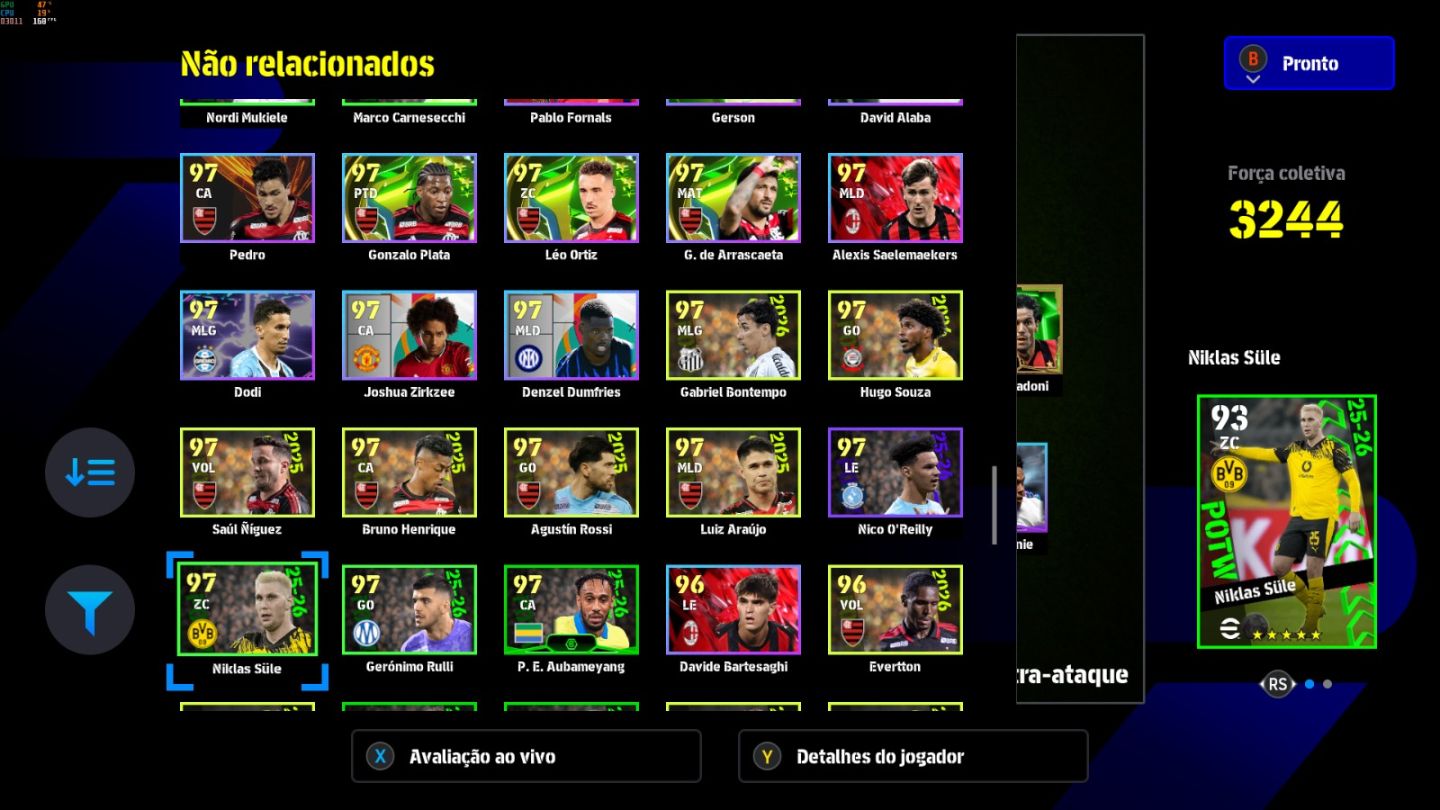 Conta PC Steam Van Der Sar 108, Nesta 106,Nedved 106,Ekitike 106, Rice 106 e CIA