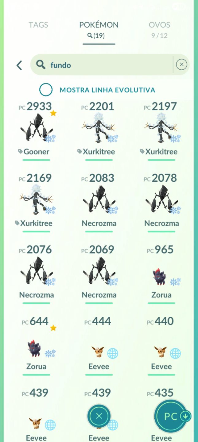CONTA NV 47 MEW SHINY 5X NECROZMA FUNDO FENDA XURKITREE FUNDO FENDA