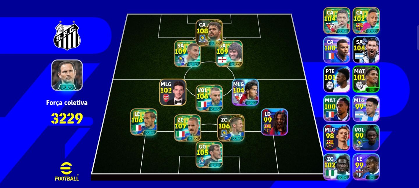 CONTA EFOOTBALL FULL 3230+ COM 7 PAGOS, GEORGE BEST 109,HAZARD 109,ETC
