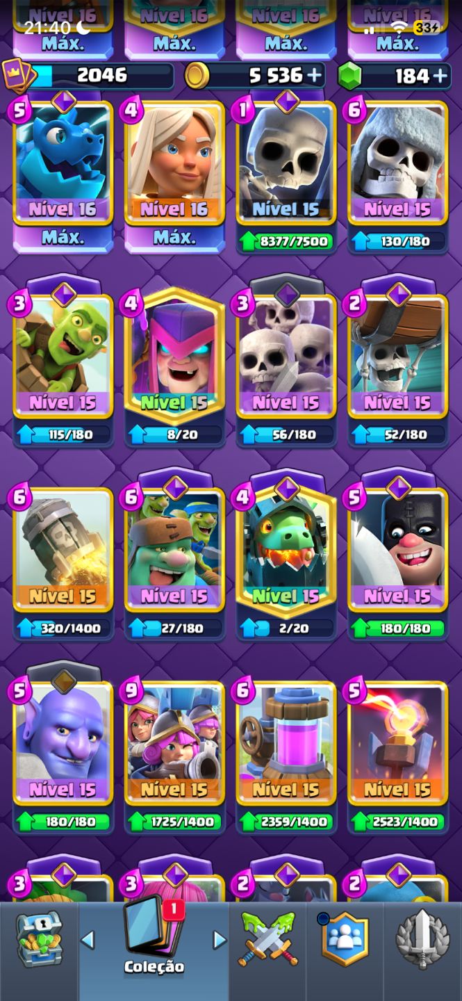 CONTA DE CLASH ROYALE MUITO FULL