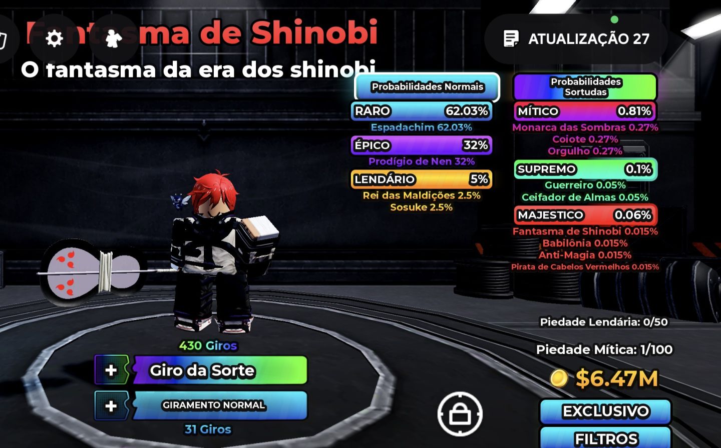 Roblox conta com vários jogos masculina/ feminina