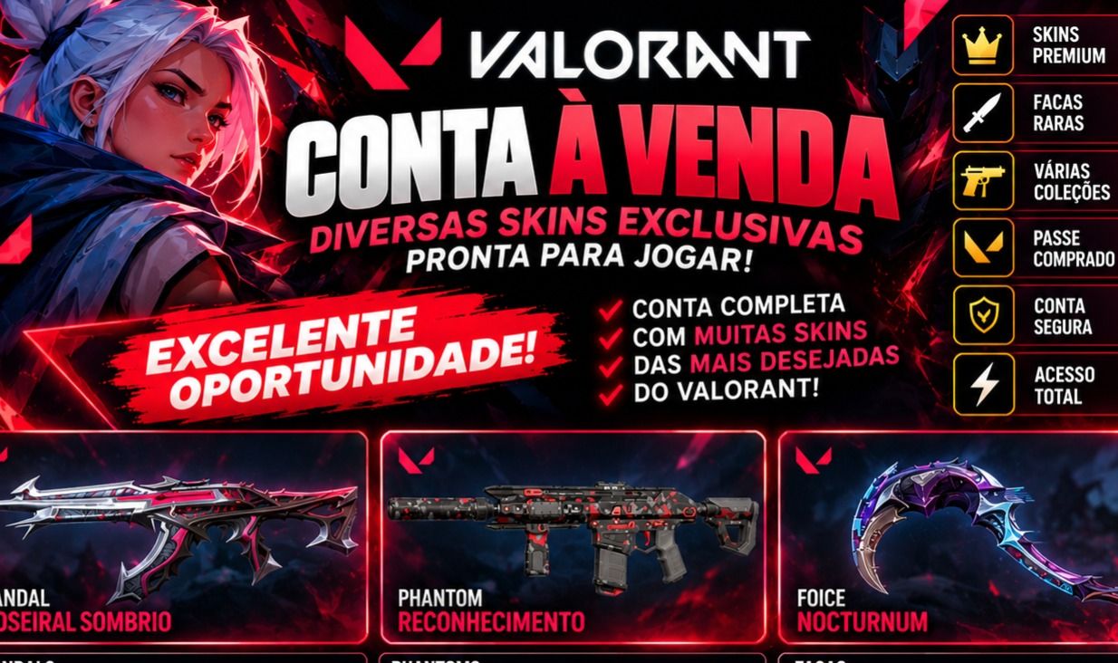CONTA VALORANT COM AS SKINS MAIS DESEJADAS DO GAME