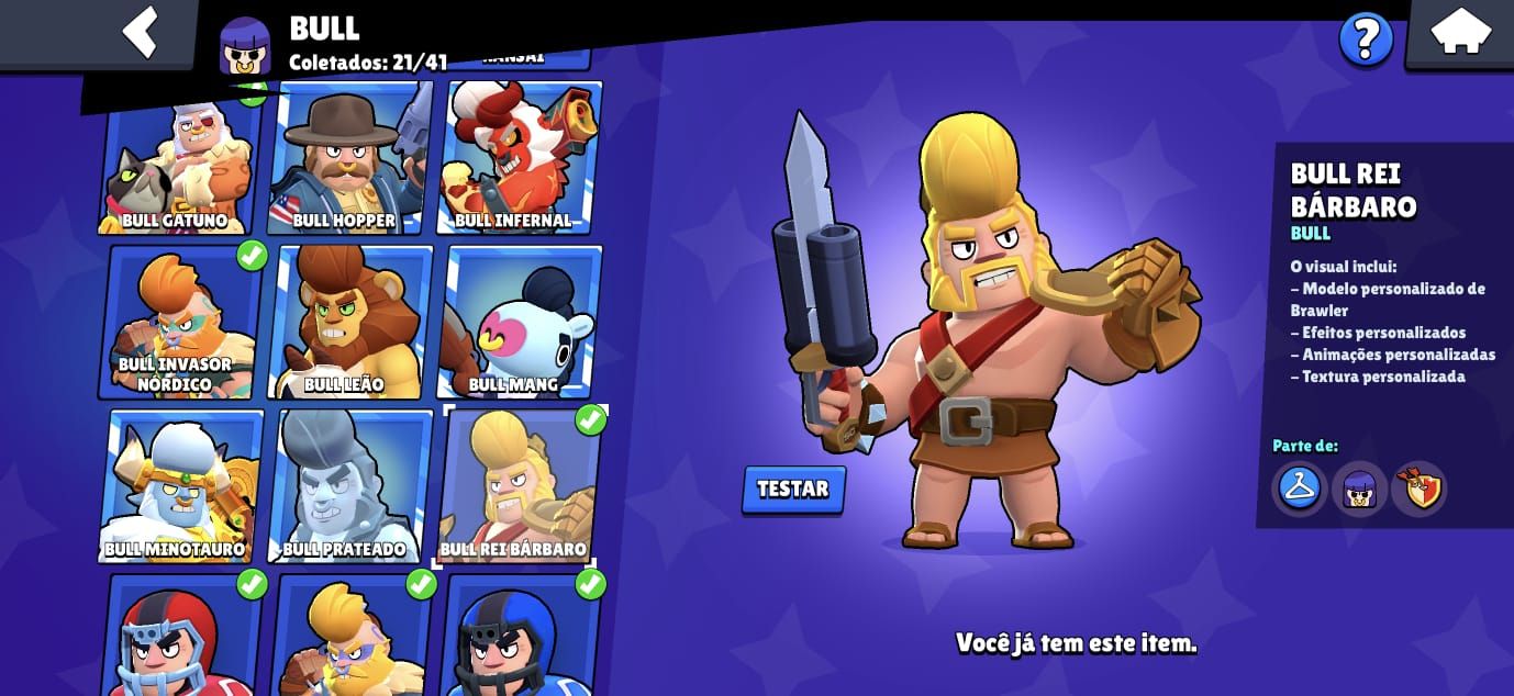 (PRA SAIR LOGO) CONTA RARA BRAWL STARS FULL (106/107) + 60K Troféus + Skins Ants