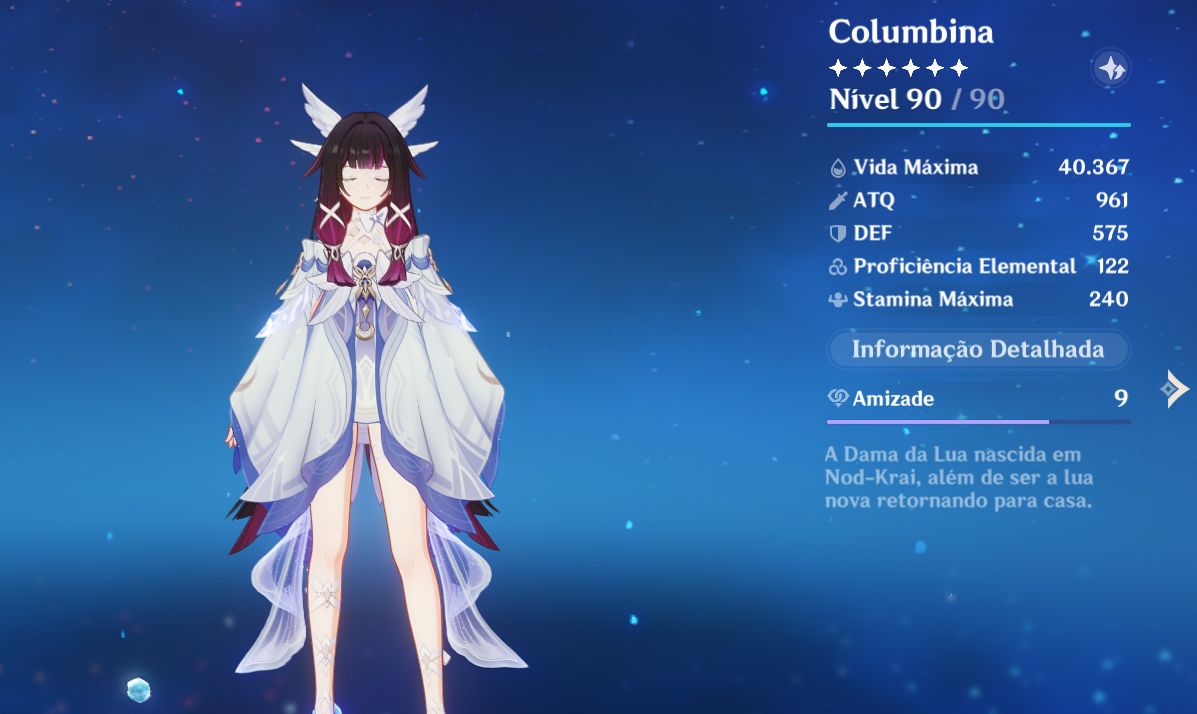 Conta Genshin AR55 com Columbina e +