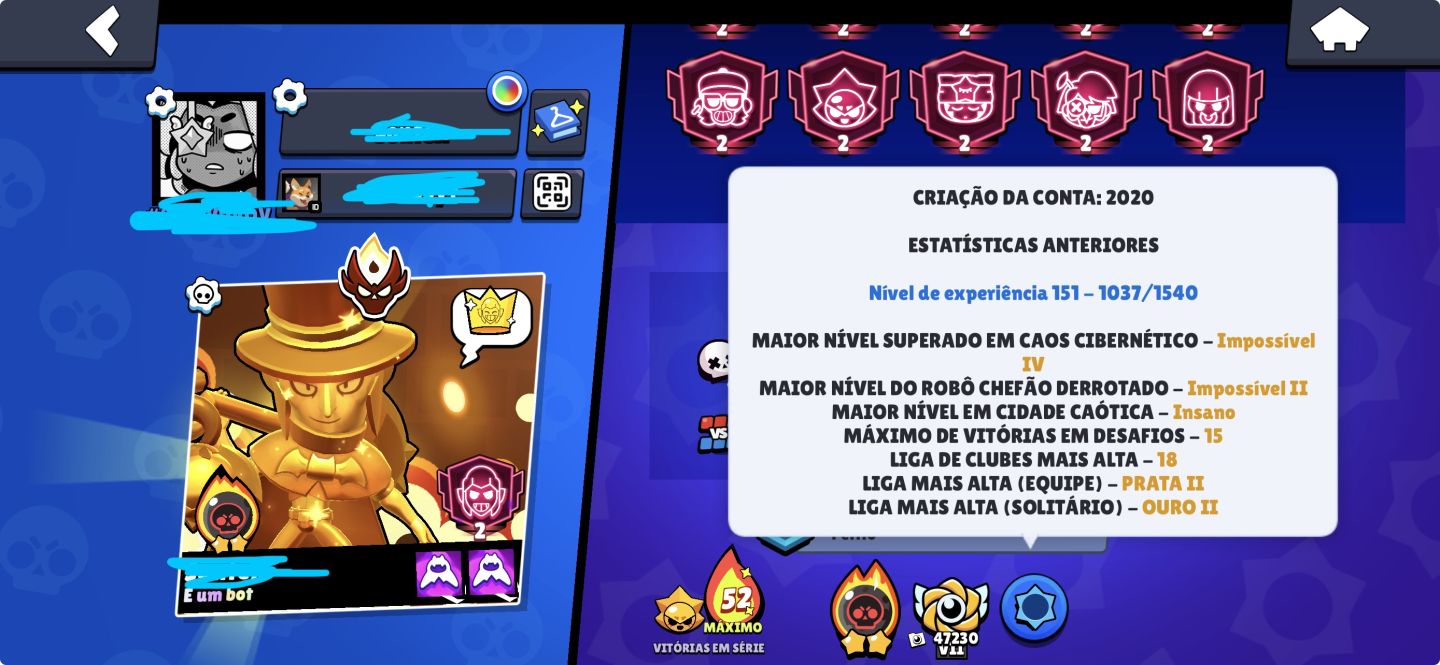Conta de Brawl Stars Quase Full (107/108) + 149K Troféus + Mestre + Skins Raras