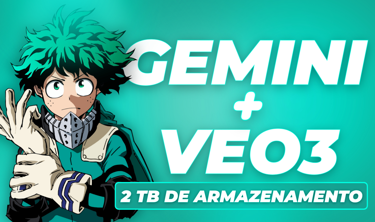 1 MÊS GEMINI 3.5 PRO + VEO3 + FLOW + 2TB DE ARMAZENAMENTO (CONTA SÓ SUA)