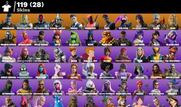Conta de Fortnite com 119 Skins / Midas / Deadpool / Iris / Mulher Hulk / 650 V