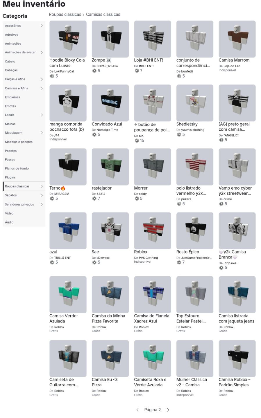 Conta de Roblox Upada e com diversas skins!!