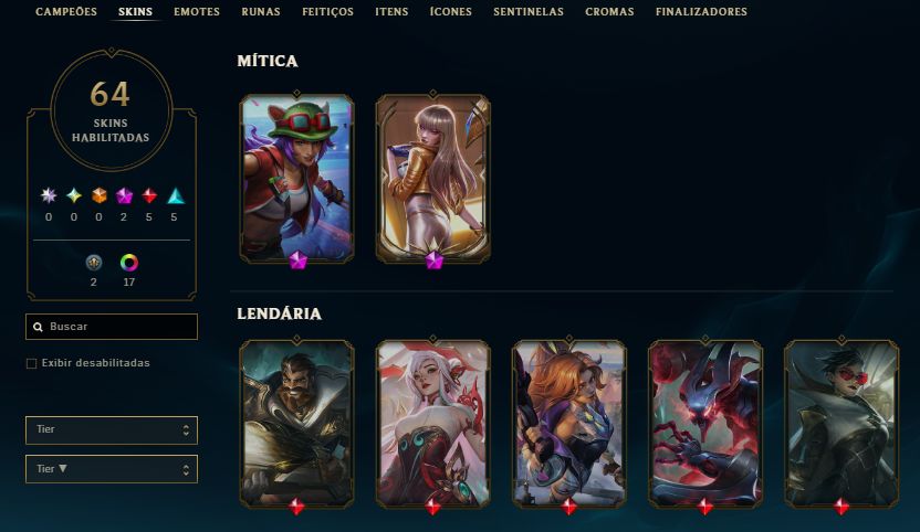 CONTA PLATINA 4 / 21 SKINS / KAISA KDA PRESTÍGIO / IRELIA CRIADORA +4 LENDÁRIAS