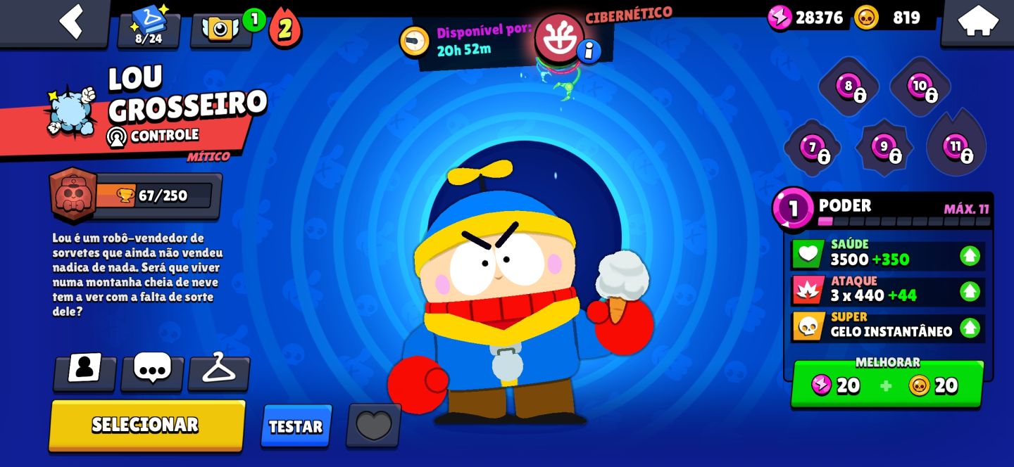 CONTA BRAWL STARS COM 101/108 BRAWLERS/SKINS DE TODAS RARIDADES