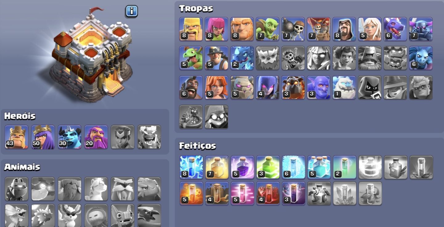 Clash of Clans CV11 com muitas de Skins (FULL ACESSO)
