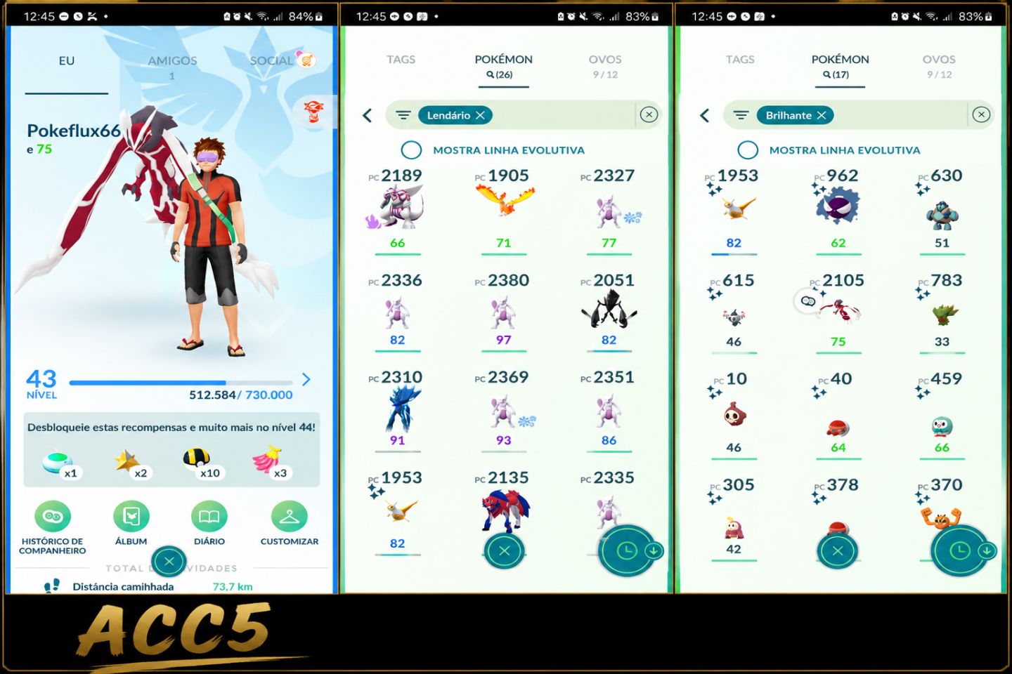 Contas Pokémon GO+Lendários | Pronta Entrega