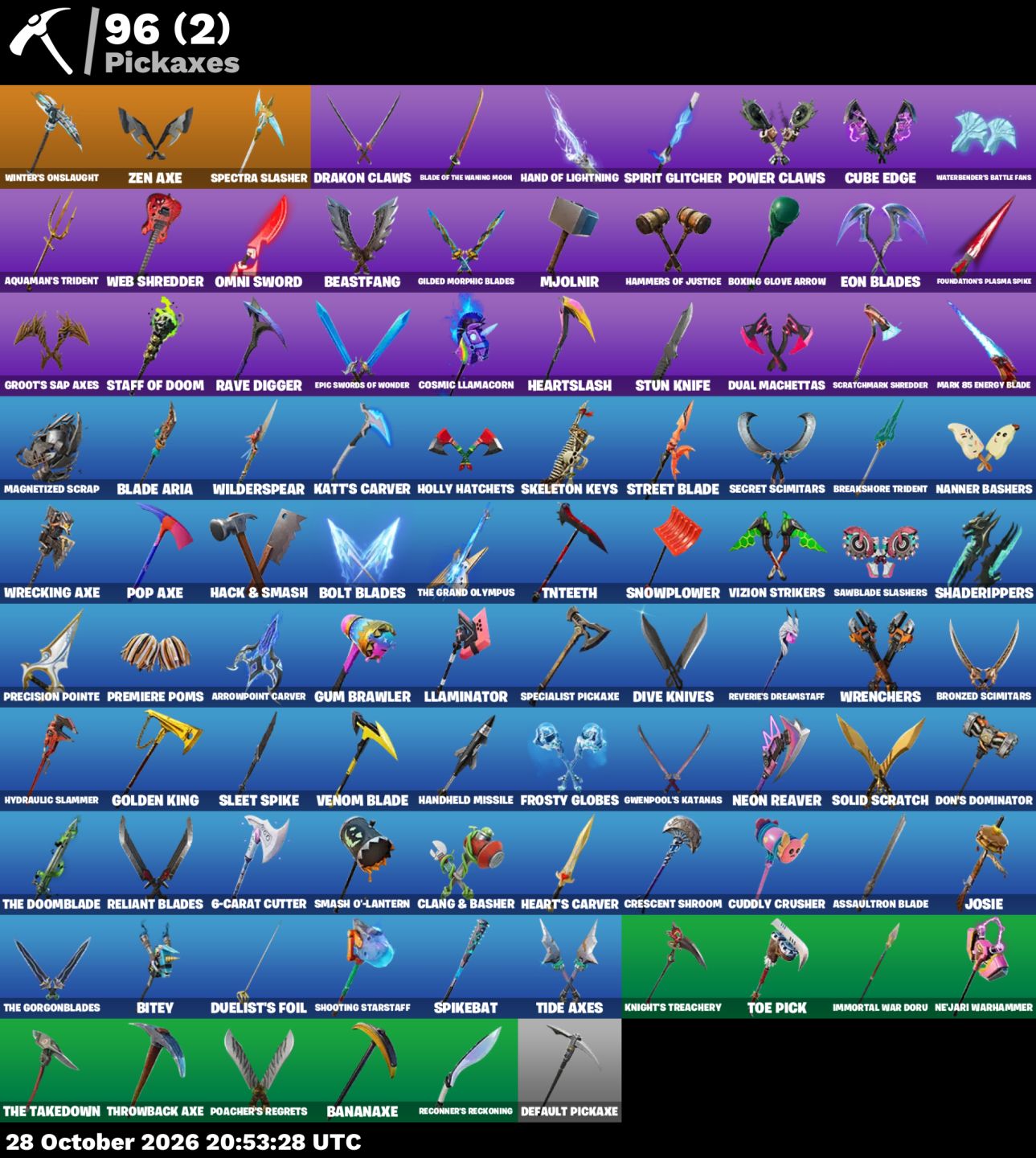Conta de Fortnite com 119 Skins / Midas / Deadpool / Iris / Mulher Hulk / 650 V