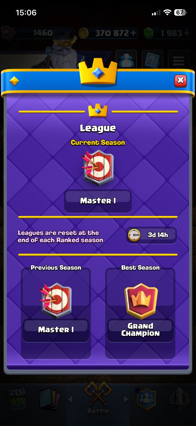 CONTA CLASH ROYALE GEMADA 14000 TROFEUS GRAND CHAMPION