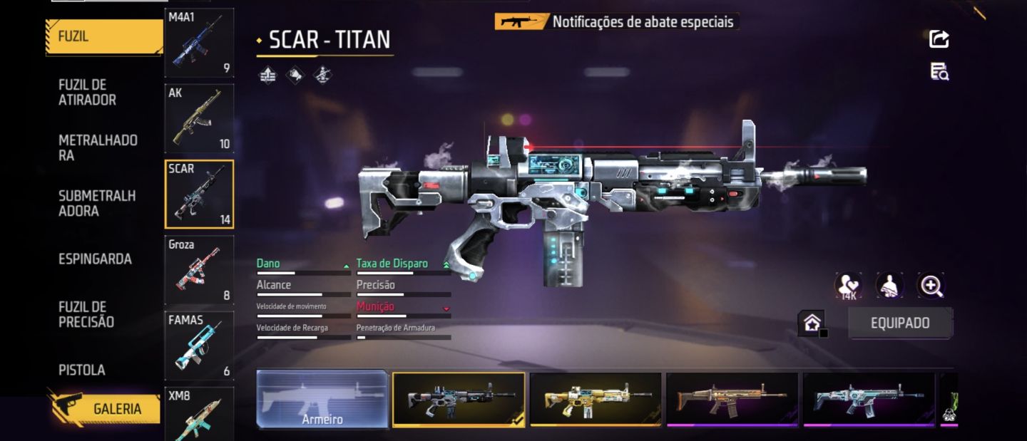 CONTA FREE FIRE RARA! MUITAS ARMAS COM VELOCIDADE +2 PARA APOSTADO!!