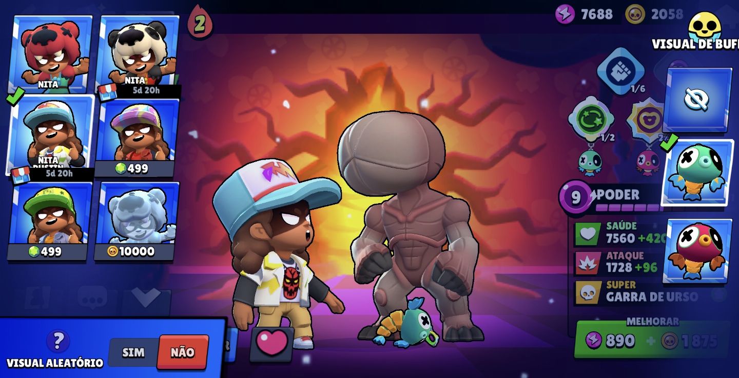 Acc Brawl stars 50+ skins raras e de collab, 18800 trophys, com skin rara Dustin