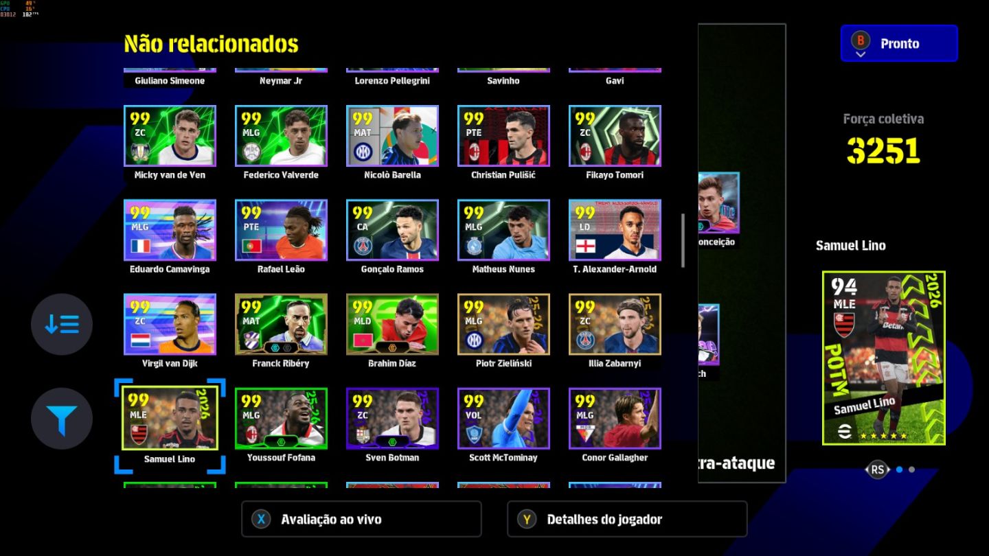 Conta PC Steam Del Piero Blitz 107, Zola Blitz 107, Maldini 109, CR7 107 e CIA