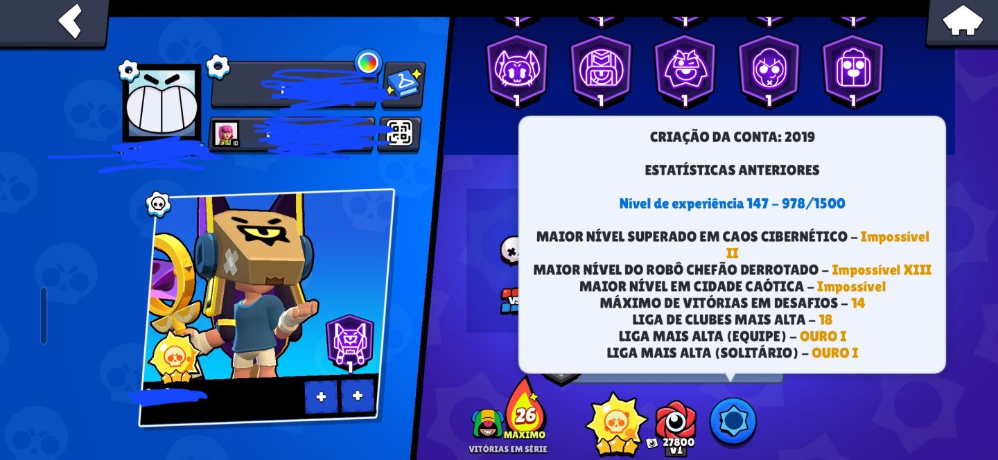 CONTA DE BRAWL STARS COM 3 SKIN RARAS
