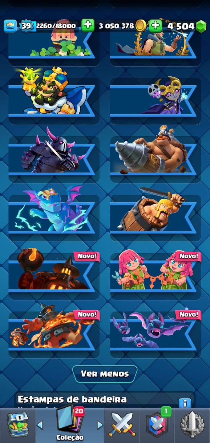 Conta Clash Royale - 8 anos - 10mil troféus - 11000 Gemas - 4Mi ouro - Arena 25