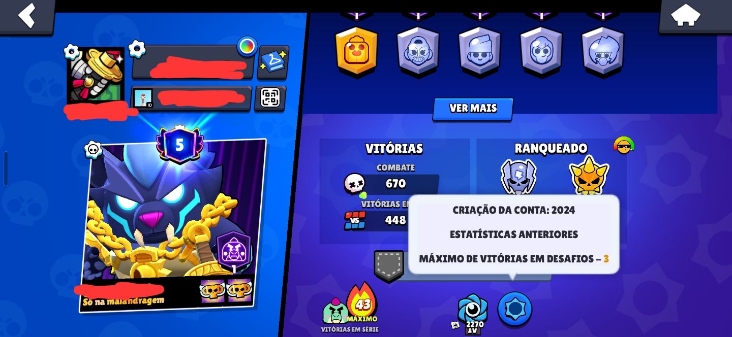 CONTA BRAWL STARS COM 16.485 TROFÉUS | 47 BRAWLERS | 80 GEMAS | 9K MOEDAS | ETC