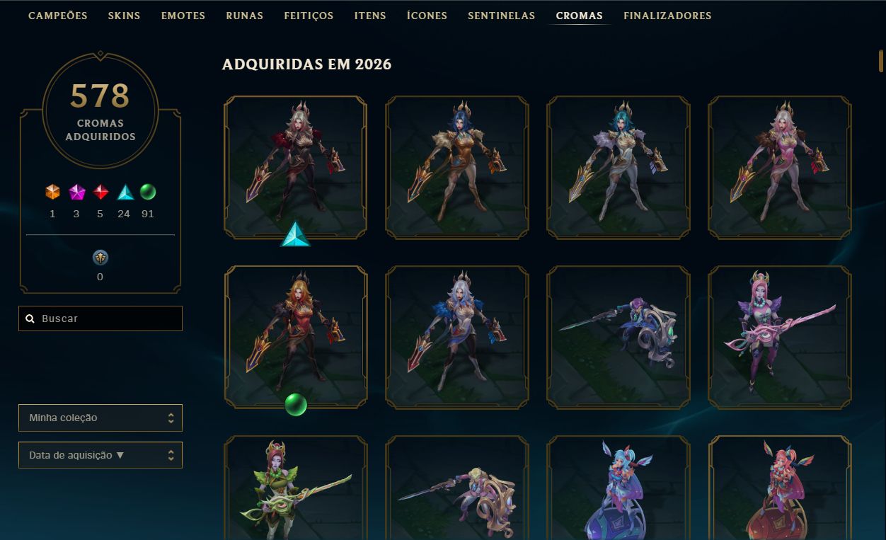 Conta de lol 2013 main sup, com skins de adcs e mid tbm o