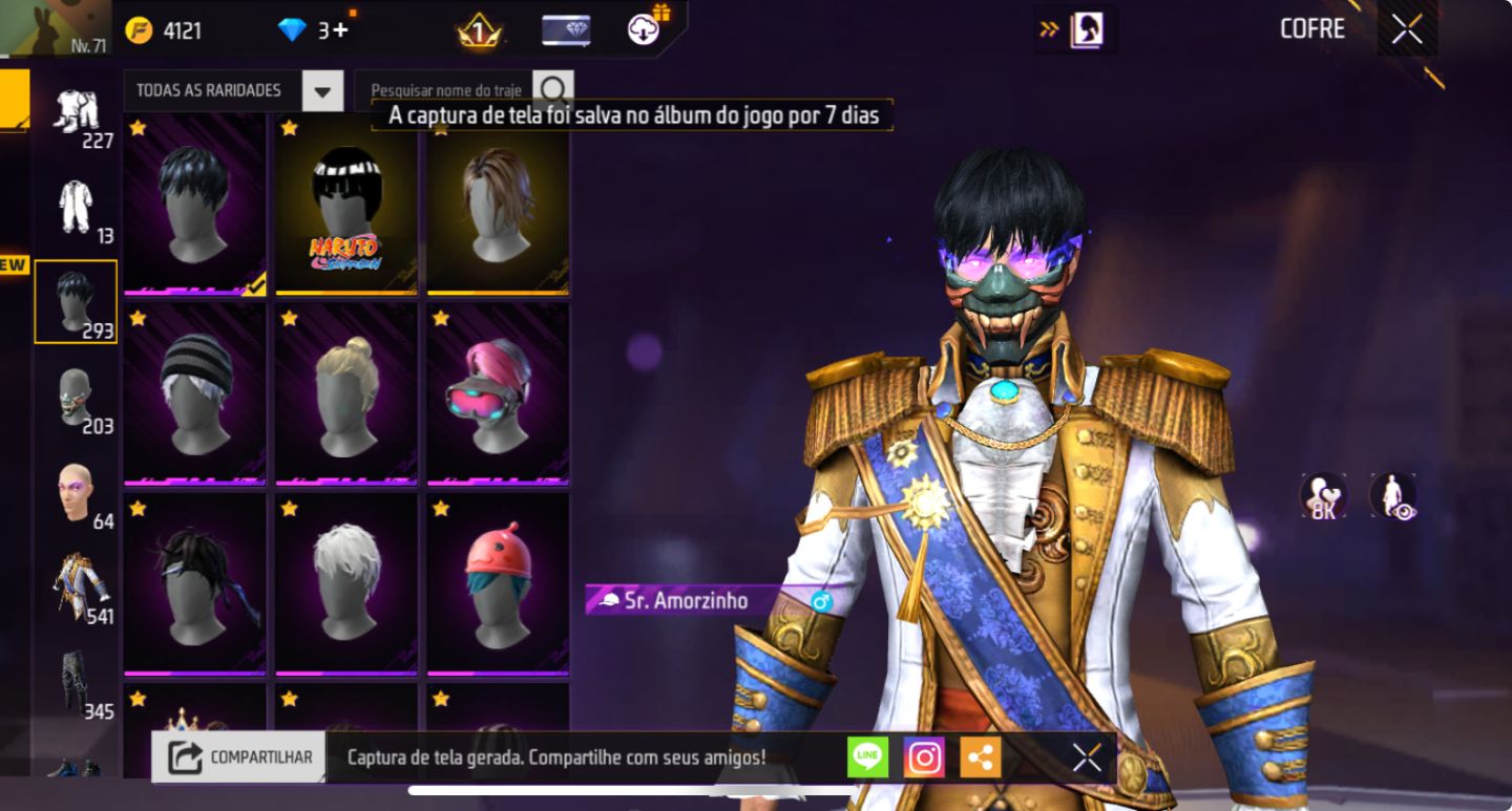 CONTA DE FREE FIRE | MUITO GEMADA | 541 PEITORAIS | MUITOS PASSES + LVL ALTO