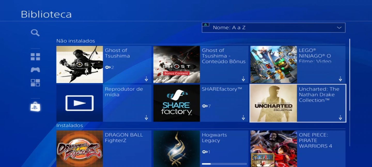 Conta Com Ghost of Tsushima, Hogwarts Legacye outros.