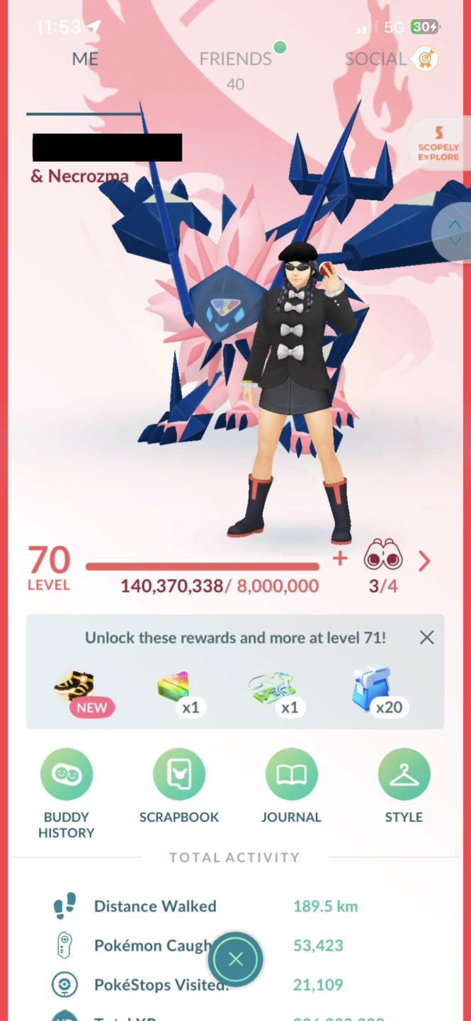 CONTA LVL 70 POKEMON GO