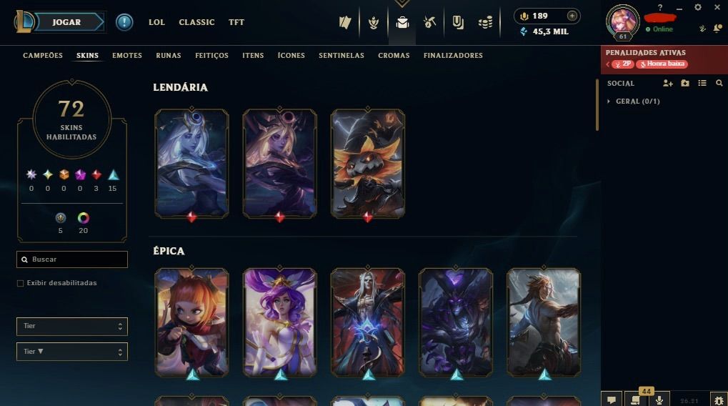 Conta main sup peel | diamante 4 com 77% de WR !