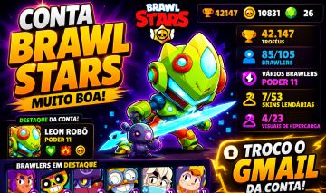 CONTA DE BRAWL STARS MUITO BOA! 42 MIL TROFÉUS + 85 BRAWLERS!