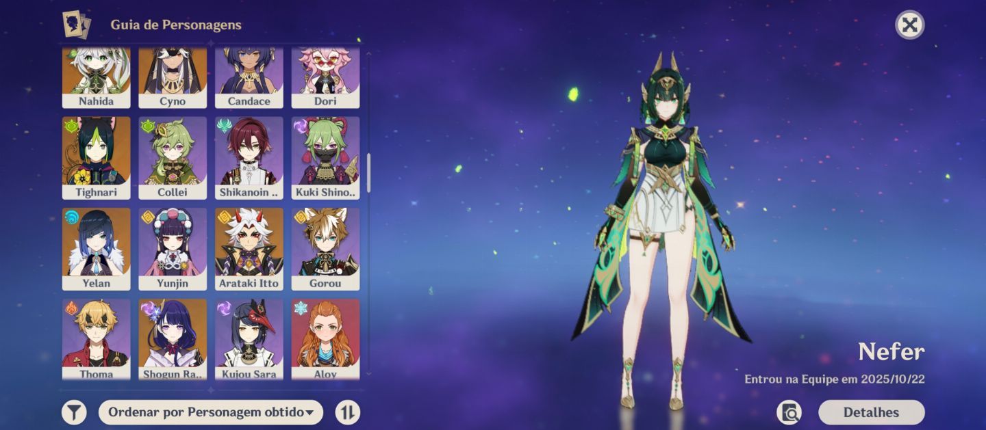 Conta Genshin Impact com vários personagens T5 incluindo os TOp meta DPS.