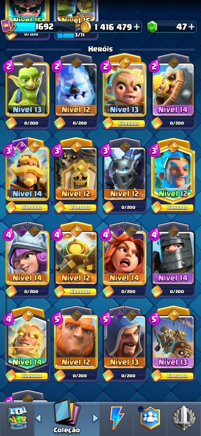 CONTA CLASH ROYALE 1 MILHÃO DE OURO - 10 ANOS - 10K TROFÉUS