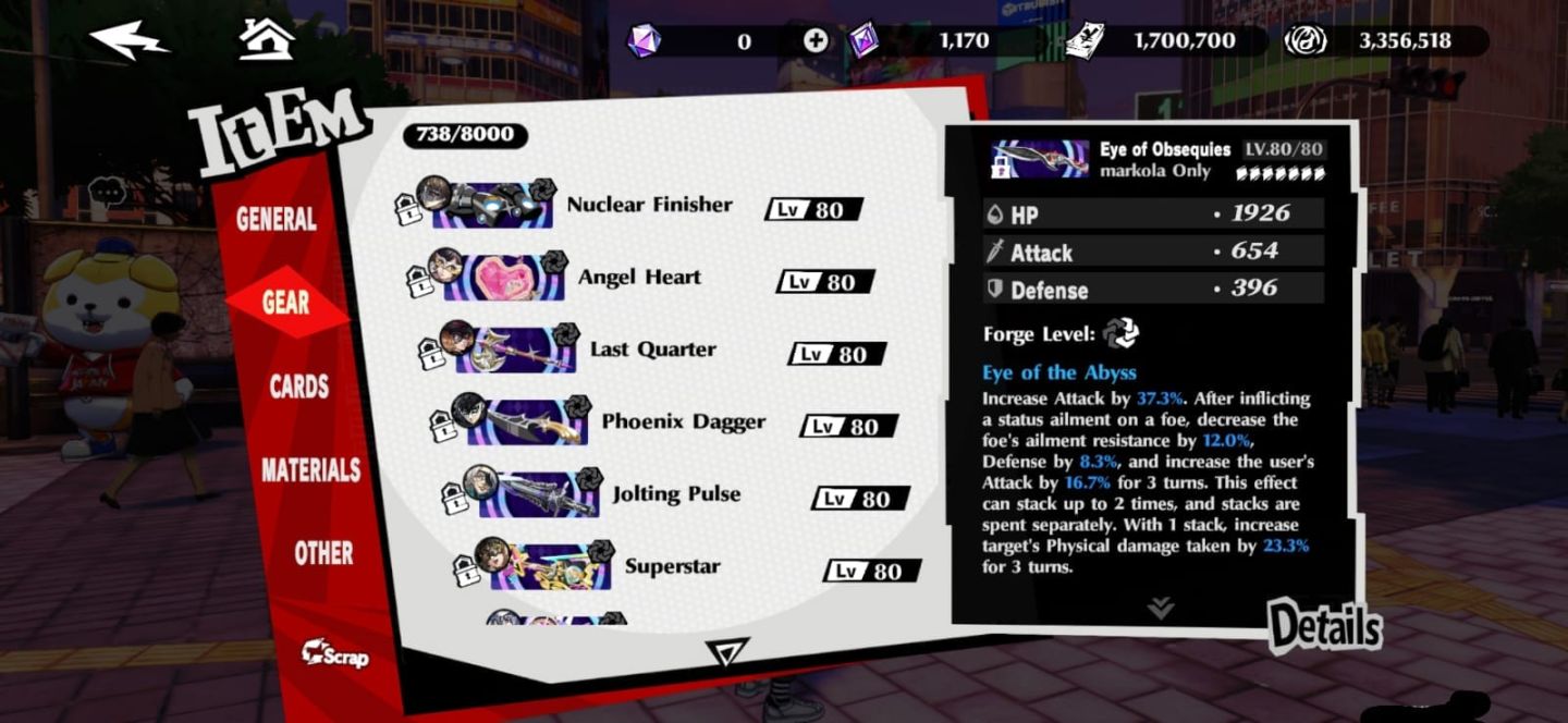 Conta P5X Global S.LV 57 - 28 Personagens 5 estrelas - Conta Endgame