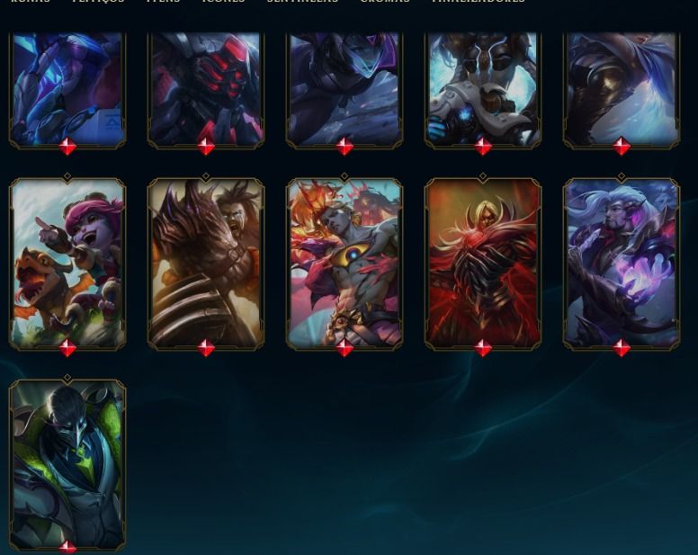 Conta platina com muita skin top