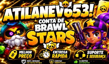 Conta com: 10k troféus 8000 de coins 4500 de bings com 32 Brawlers rank: dima