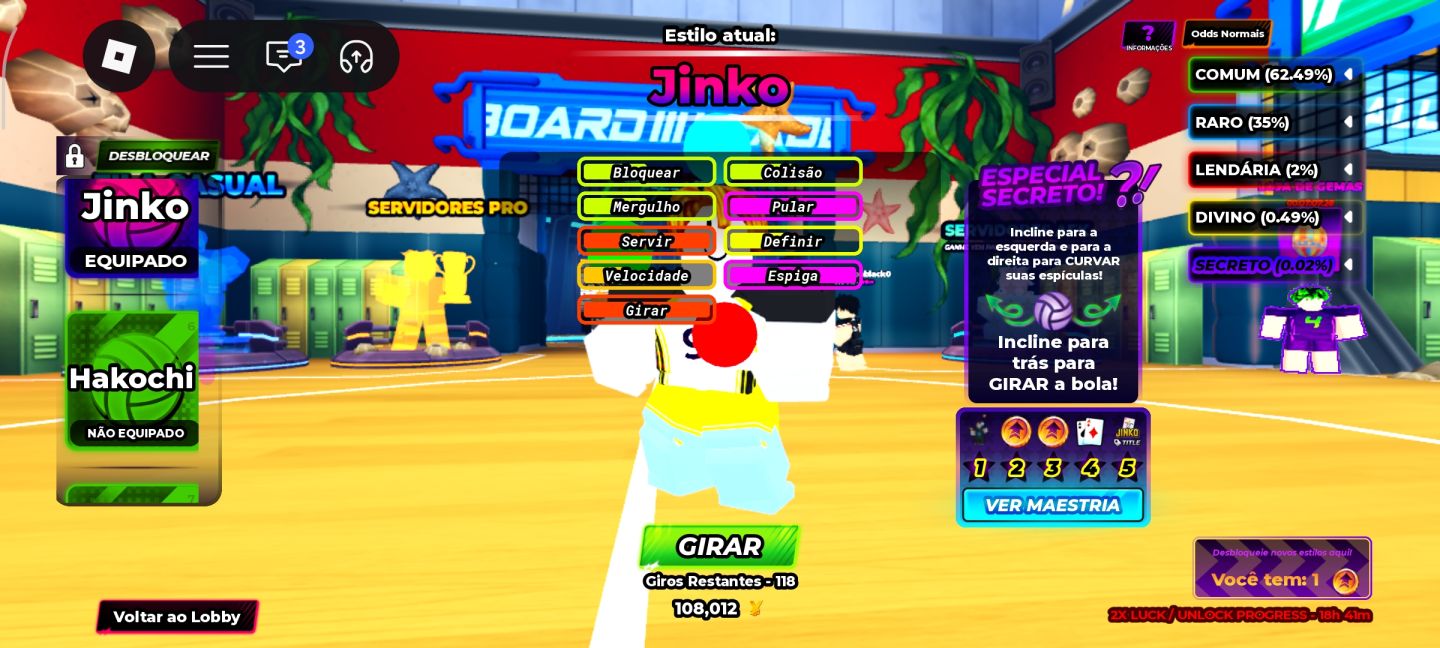 CONTA HAIKYU LEGENDS COM ESTILOS SECRETOS E COM ROBUX