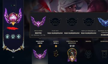 Conta LoL Mestre 131 pontos BR Main Suporte | 85 Champs | 33 Skins