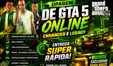 Upagem GTA5 PC enhanced e legacy 100MILHOES POR 10 REAIS