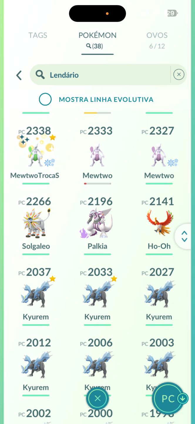 Conta Level 70 de 2016 Pokemon Go 38 Lendário e 38 shinys