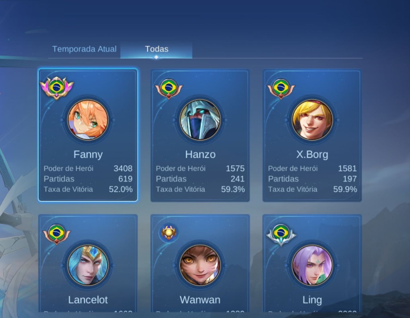 Conta mobile legends main Fanny mlbb com skin aspirante e mikasa atack on titan