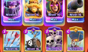 Conta Clash Royale niver da conta 16, vários emoji e evolução.